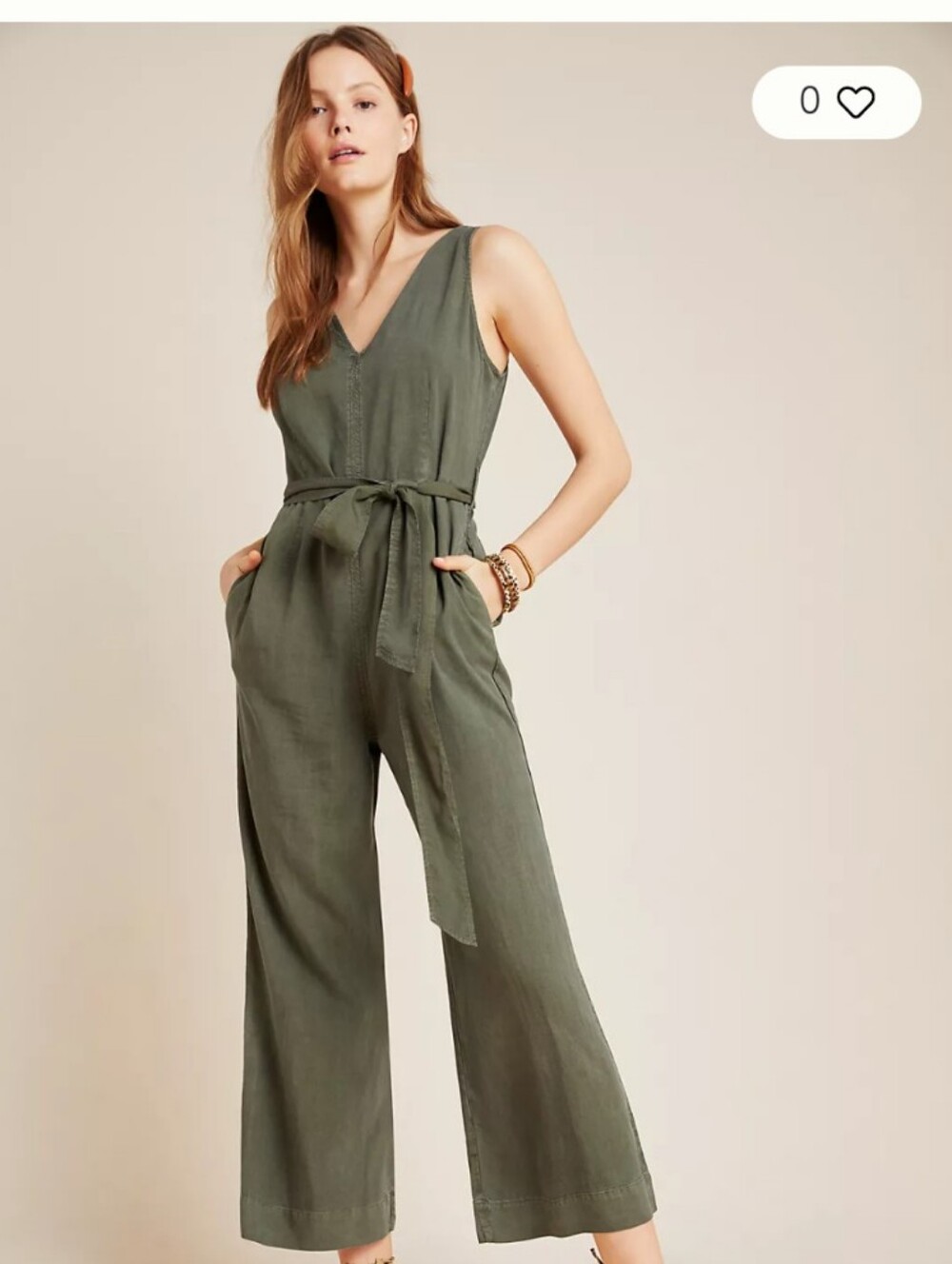 C&C California women’s green Linen romper‎ M